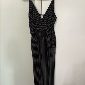 Kaileigh Black and White Striped Jumpsuit